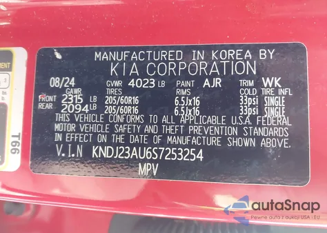 2025 Kia Soul Lx из США, поврежденный, VIN KNDJ23AU6S7253254